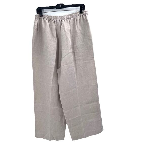 Eskandar Beige 100% Linen Lagenlook Pull On Wide Leg Trouser Pants Size 3 - Picture 4 of 8
